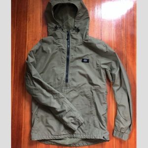 Mens' Banks Journal olive halfzip windbreaker sz S
